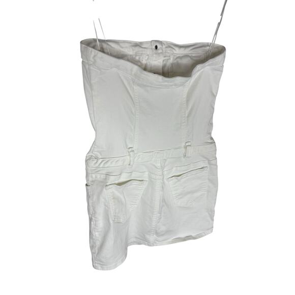 Amanda Uprichard Teyana Dress Strapless Denim Mini Minimalist Chic White Size S - Picture 9 of 12